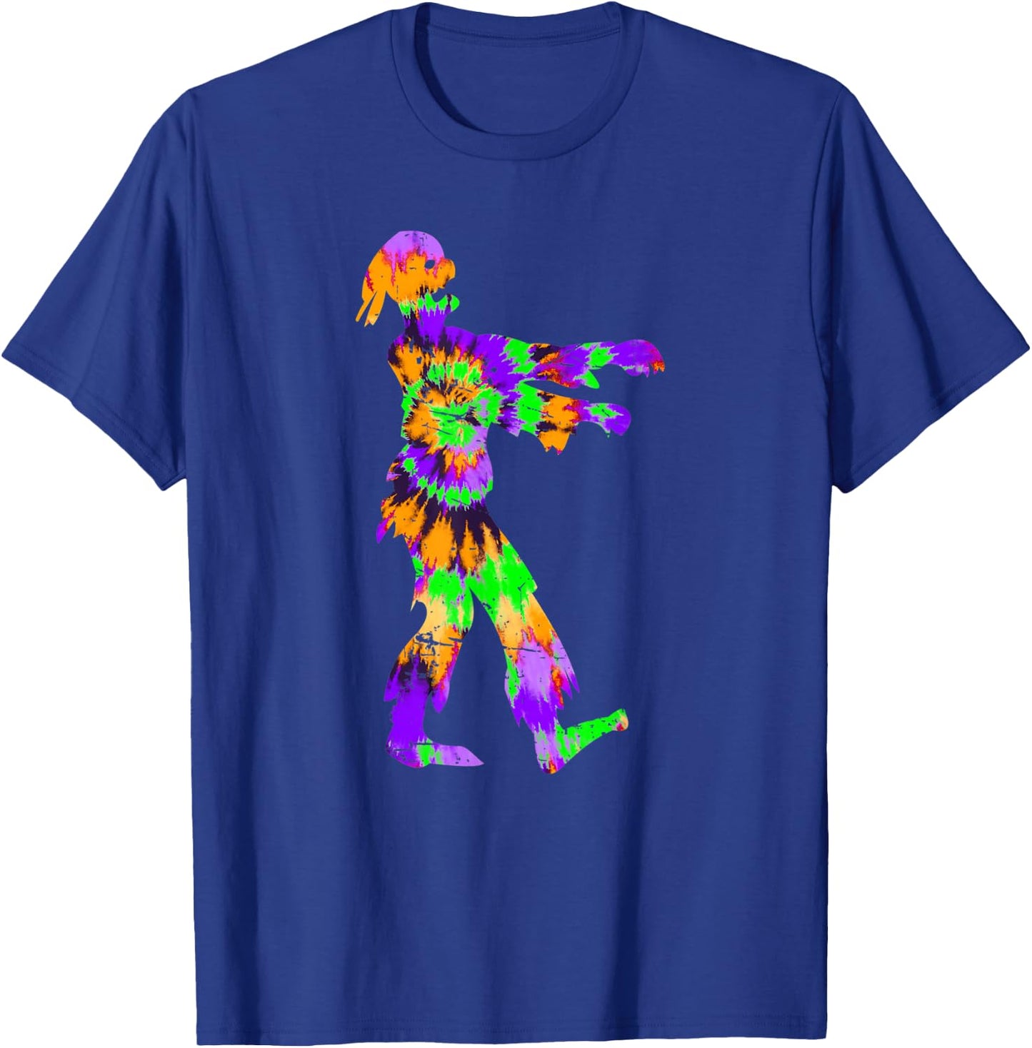 Tie Dye Halloween Zombie - Horror Art Orange Purple Green T-Shirt - T-Shirt | Royal