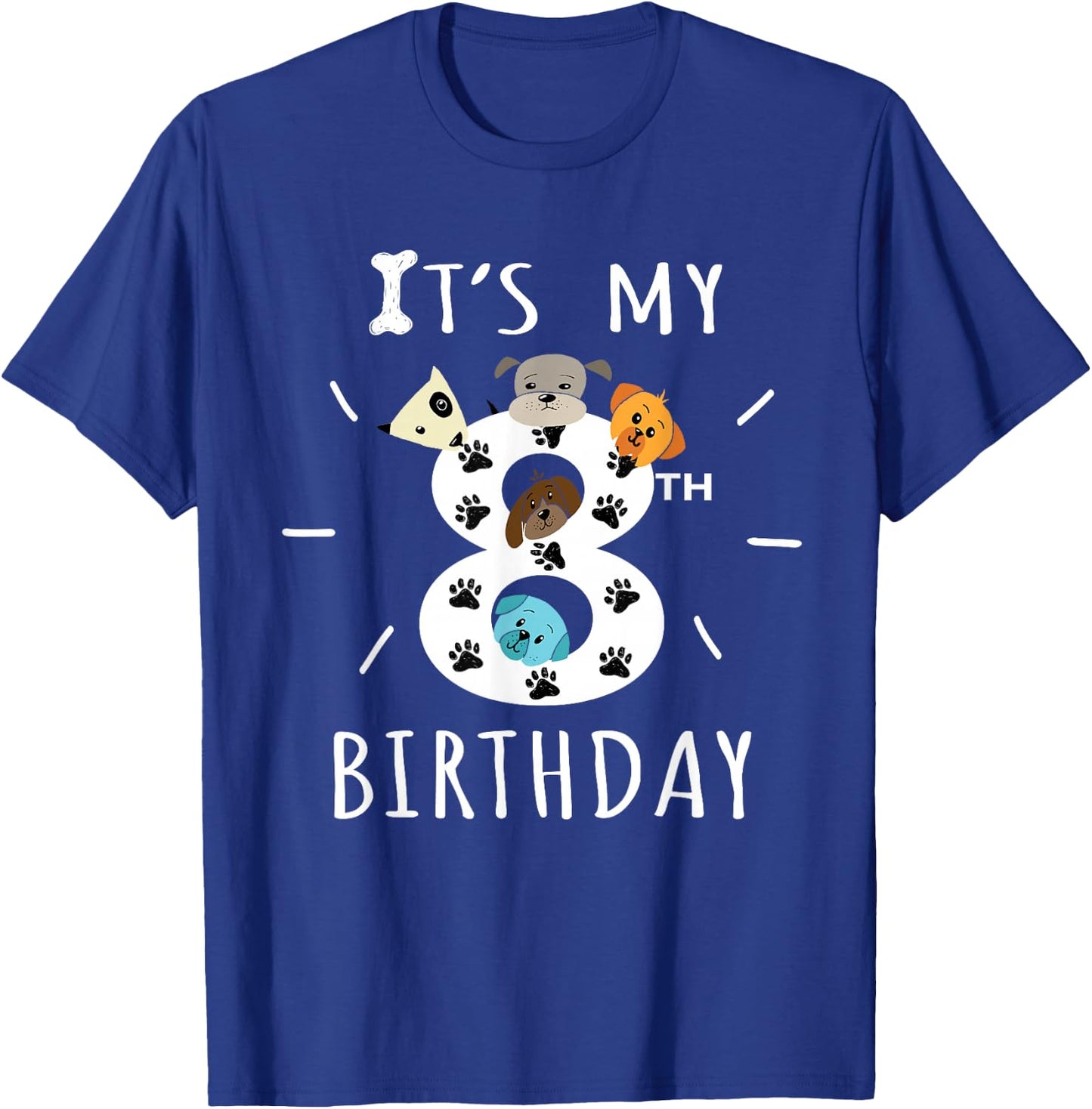 It's My 8th Birthday Dog Lover Theme 8 Years Old Puppy T-Shirt - T-Shirt | Royal