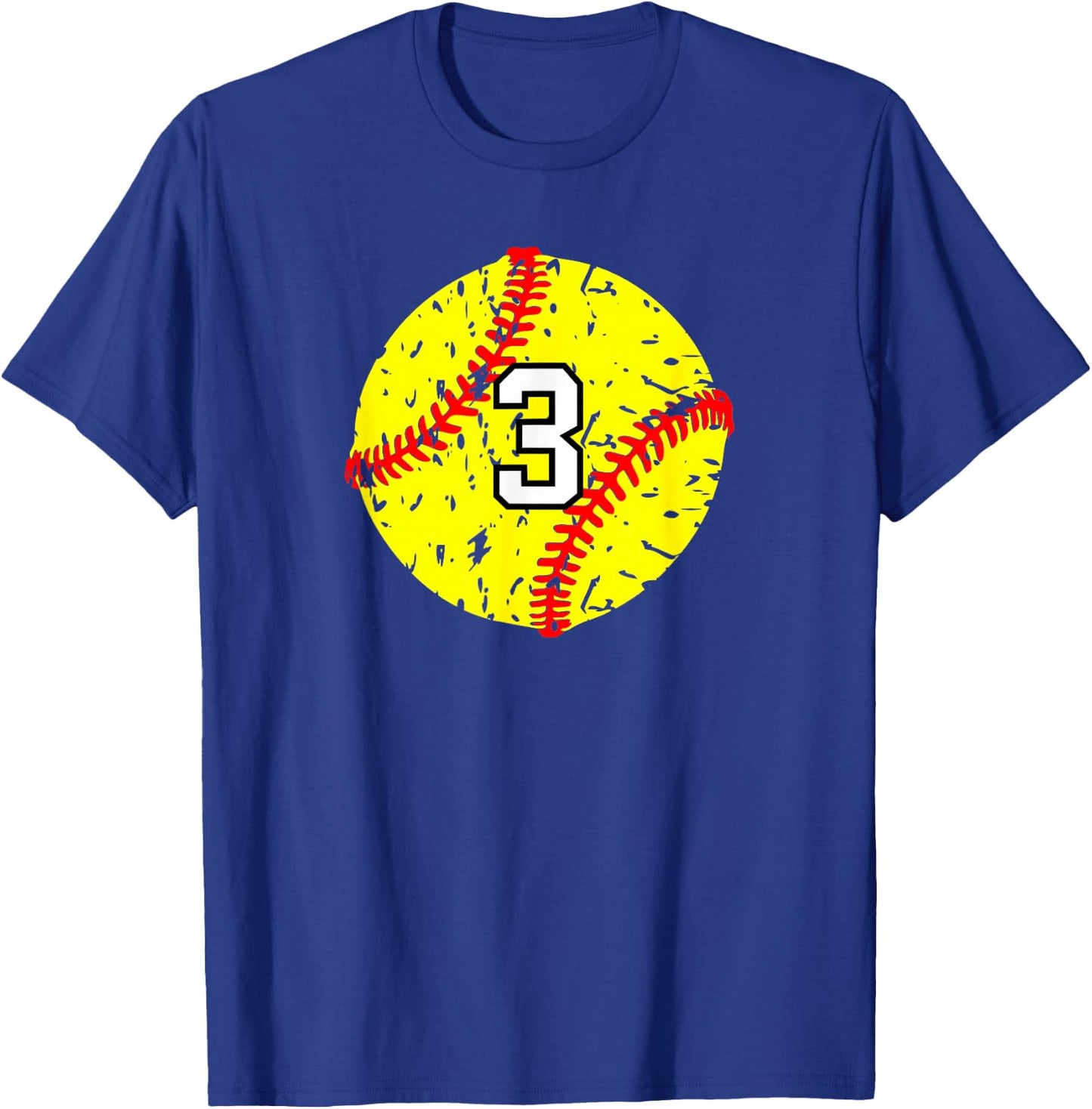 Softball Number #3 T-Shirt - T-Shirt | Royal