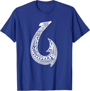 Tribal Hawaiian Fish Hook Pacific Islander Hawaiian Design T-Shirt - T-Shirt | Royal