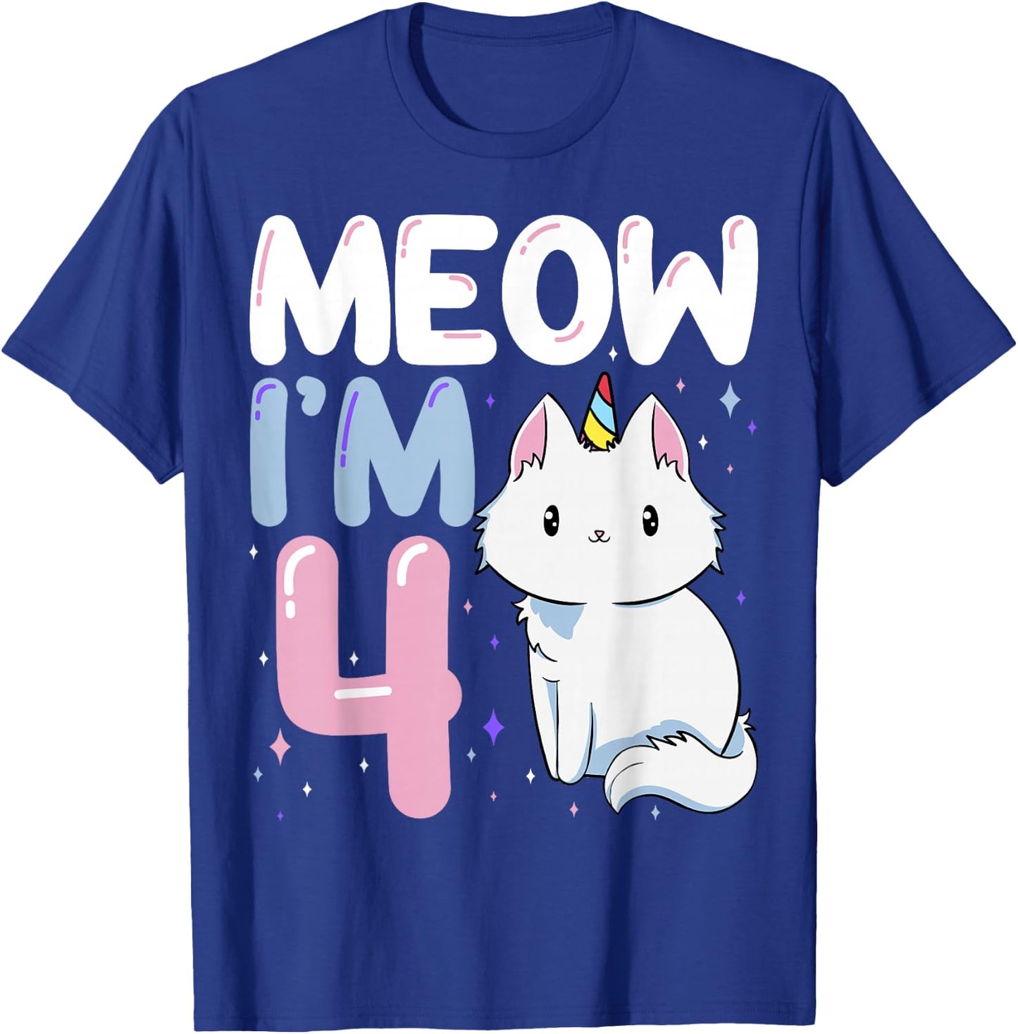 Cat 4th Birthday Party Purr-FECT Vet Kitten Fur Animal Paw T-Shirt - T-Shirt | Royal