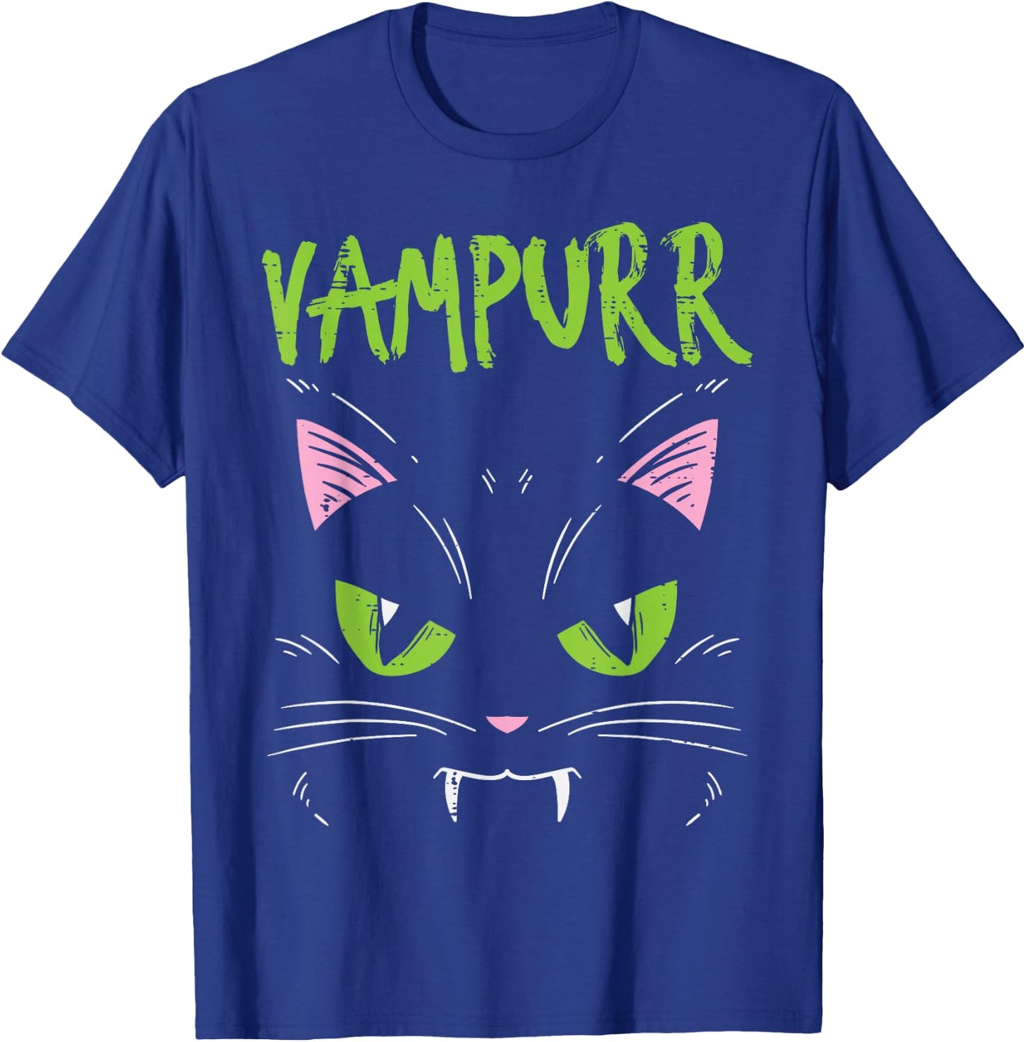 Vampurr Vampire Cat Funny Halloween Animal Men Women Kids T-Shirt - T-Shirt | Royal