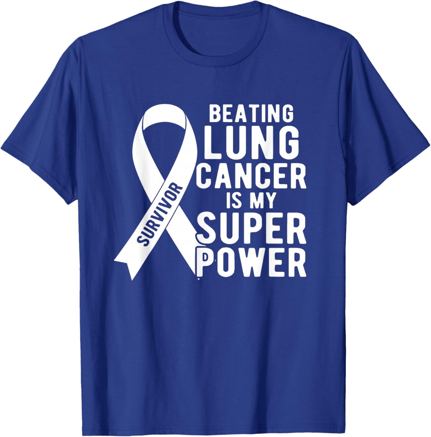 Beating Lung Cancer Awareness Survivor Gifts Men Women Kids T-Shirt - T-Shirt | Royal