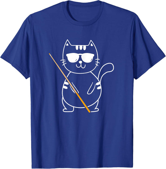 Billiard Cat - Billiard Player Billard 8-Ball Pool Snooker T-Shirt - T-Shirt | Royal