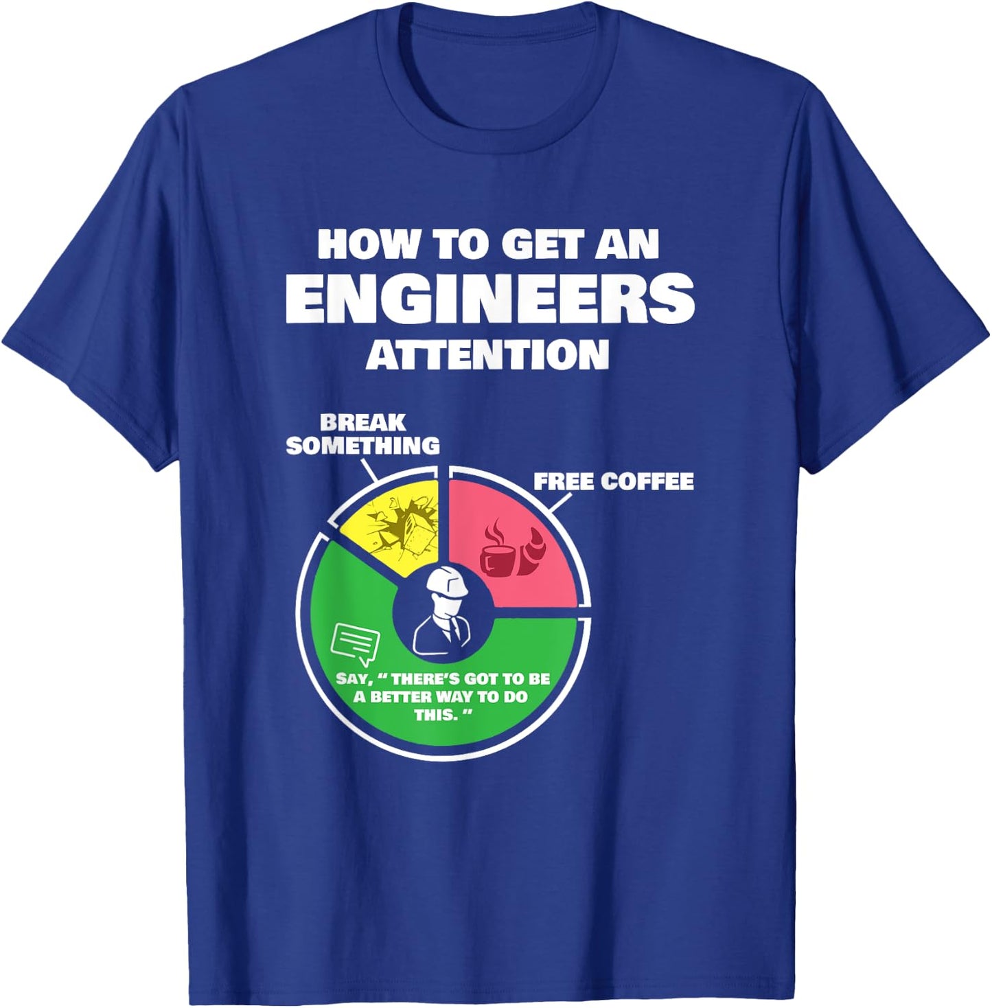Engineer Engineering Gifts - How to Get Engineers Attention Small T-Shirt - T-Shirt | Royal
