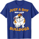 Just A Boy Who Loves English Bulldogs Kids Boys T-Shirt - T-Shirt | Royal