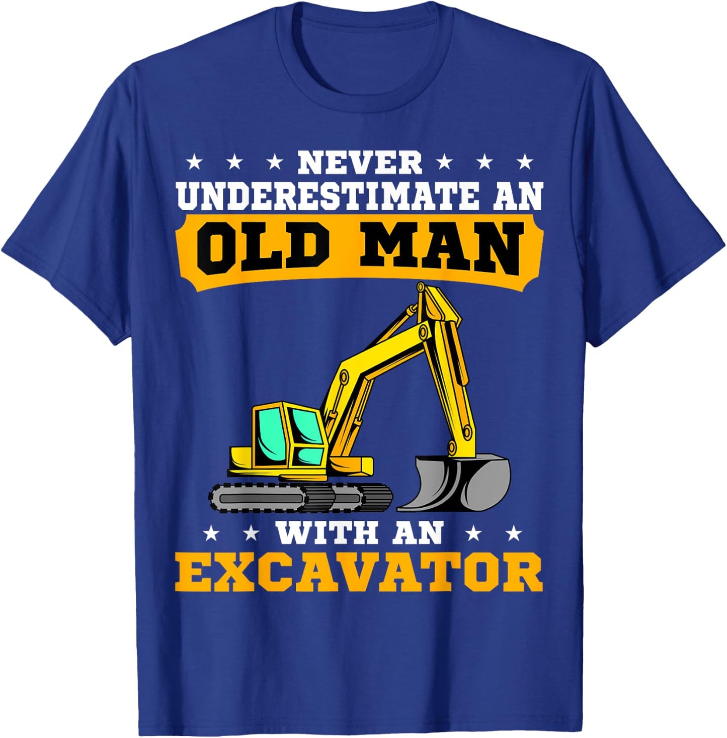 Heavy Equipment Operator Excavator Grandpa Grandfather T-Shirt - T-Shirt | Royal
