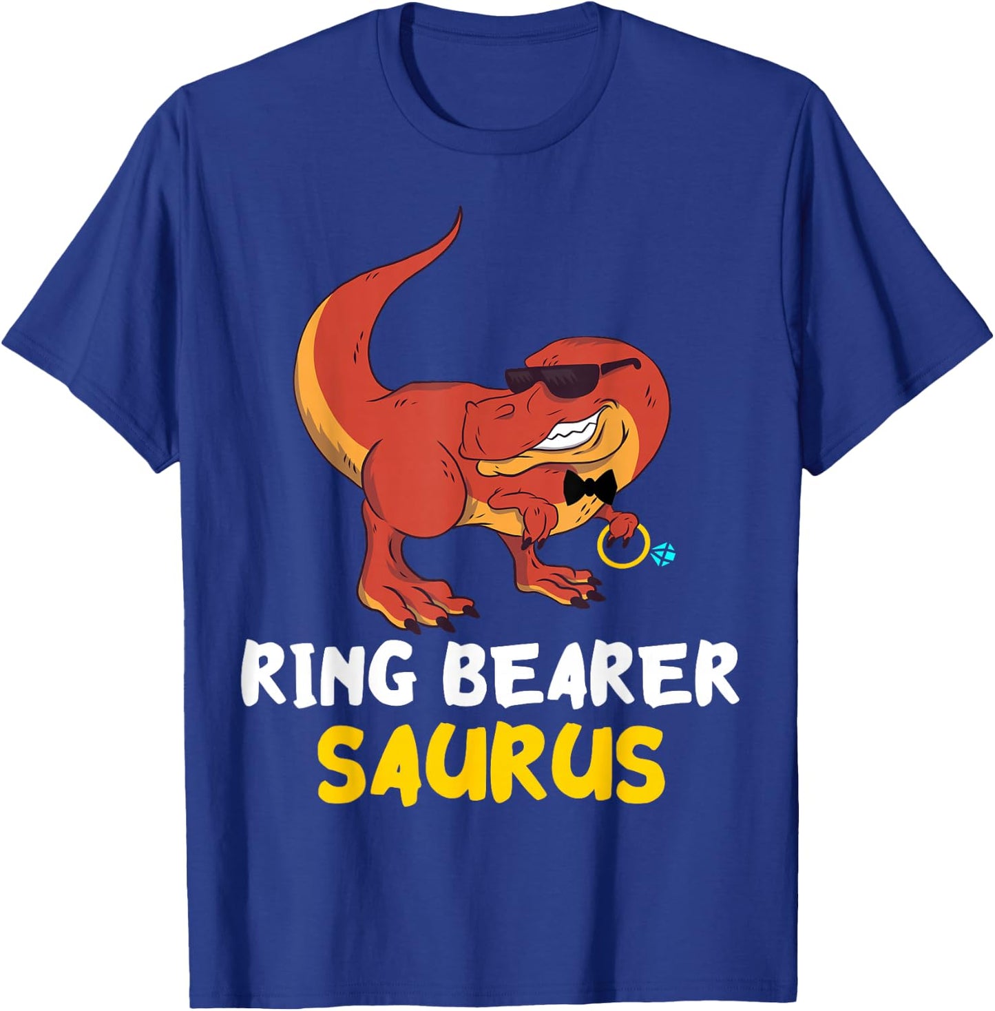 T-Rex Dino Ring Dinosaur Wedding Party Ring Bearer Security T-Shirt - T-Shirt | Royal