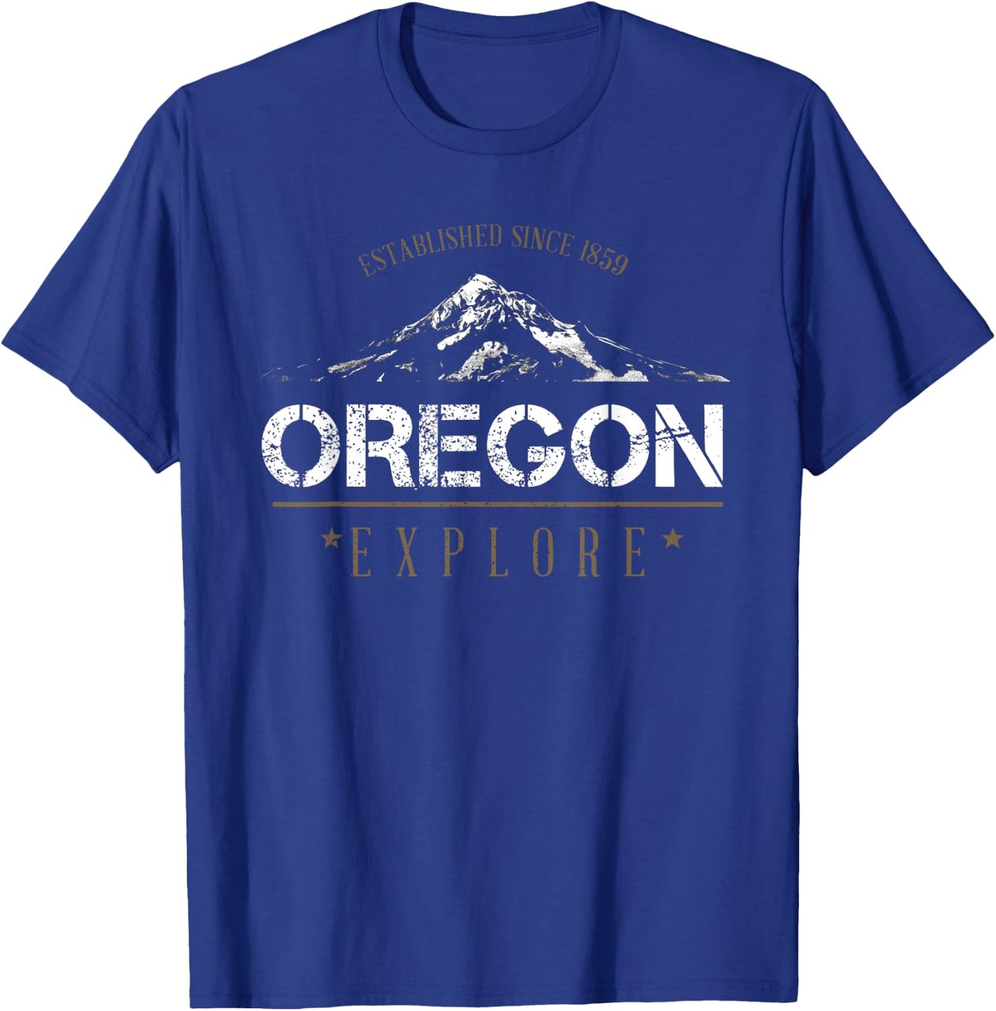 Oregon Mountain - Explore Oregon - Graphic Mt. Hood T-Shirt - T-Shirt | Royal
