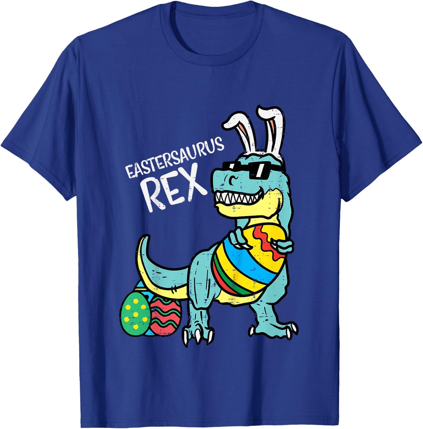 Eastersaurus Rex Easter Trex Bunny Toddler Boys Easter Dino T-Shirt - T-Shirt | Royal