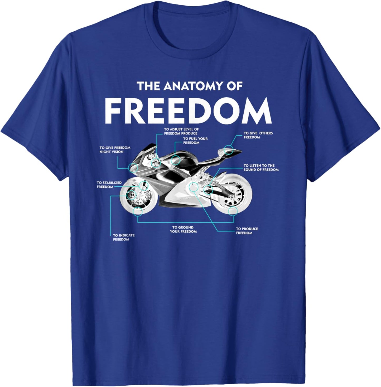 The Anatomy Of Freedom | Cute Supermotos Gift T-Shirt - T-Shirt | Royal