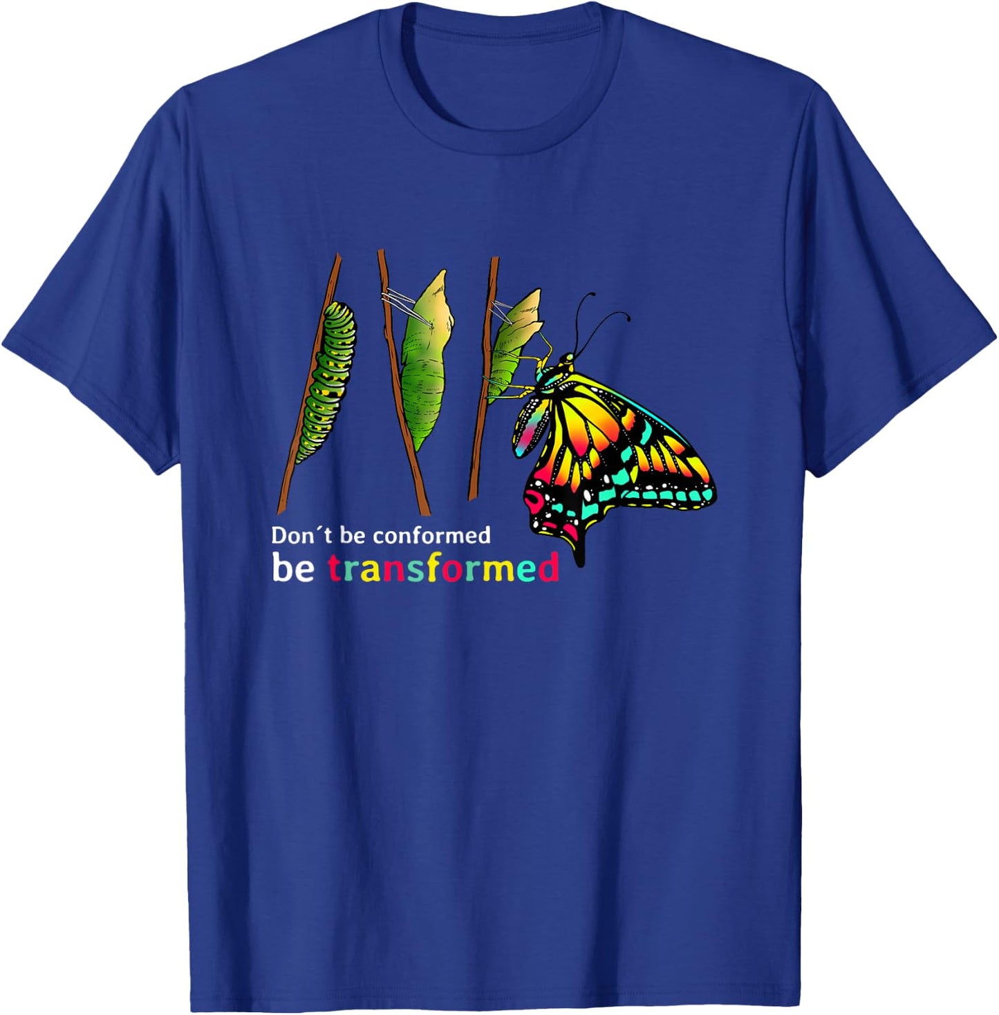 Caterpillar Cocoon Butterfly Design for Butterfly Lover T-Shirt - T-Shirt | Royal