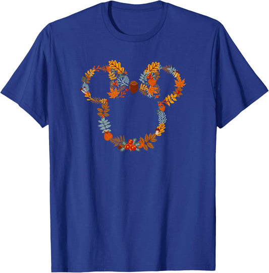 Disney Mickey and Friends Autumn Foliage Mickey Ears Small T-Shirt - T-Shirt | Royal