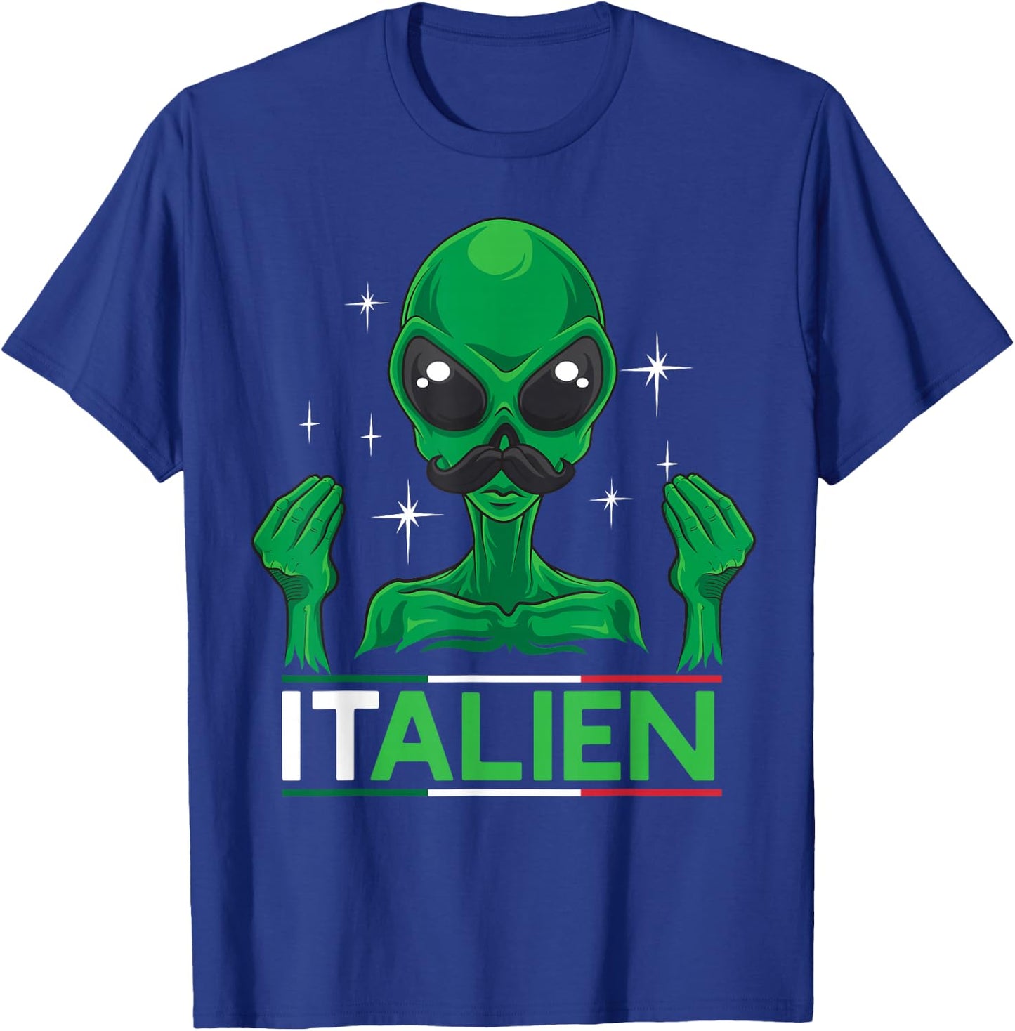 Funny Italian Alien Pun Italy Hand Gesture T-Shirt - T-Shirt | Royal