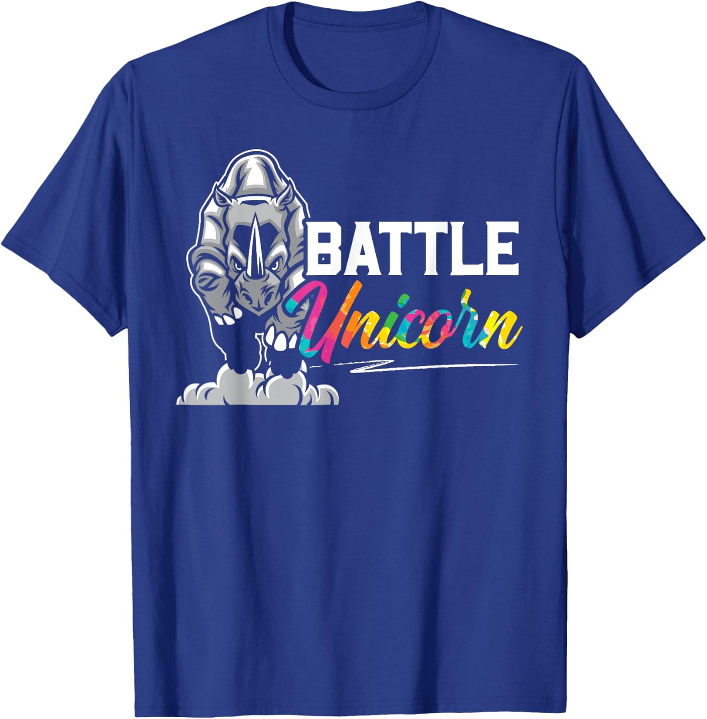 Battle Unicorn Rhinocerus Wildlife Animal Herbivore Rhino T-Shirt - T-Shirt | Royal
