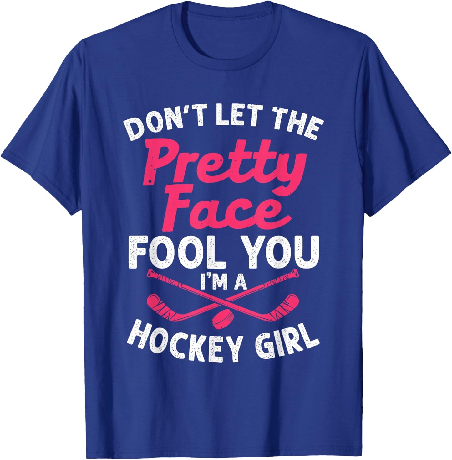 Funny Girl Hockey Gift Kids Ice Hockey Players T-Shirt - T-Shirt | Royal