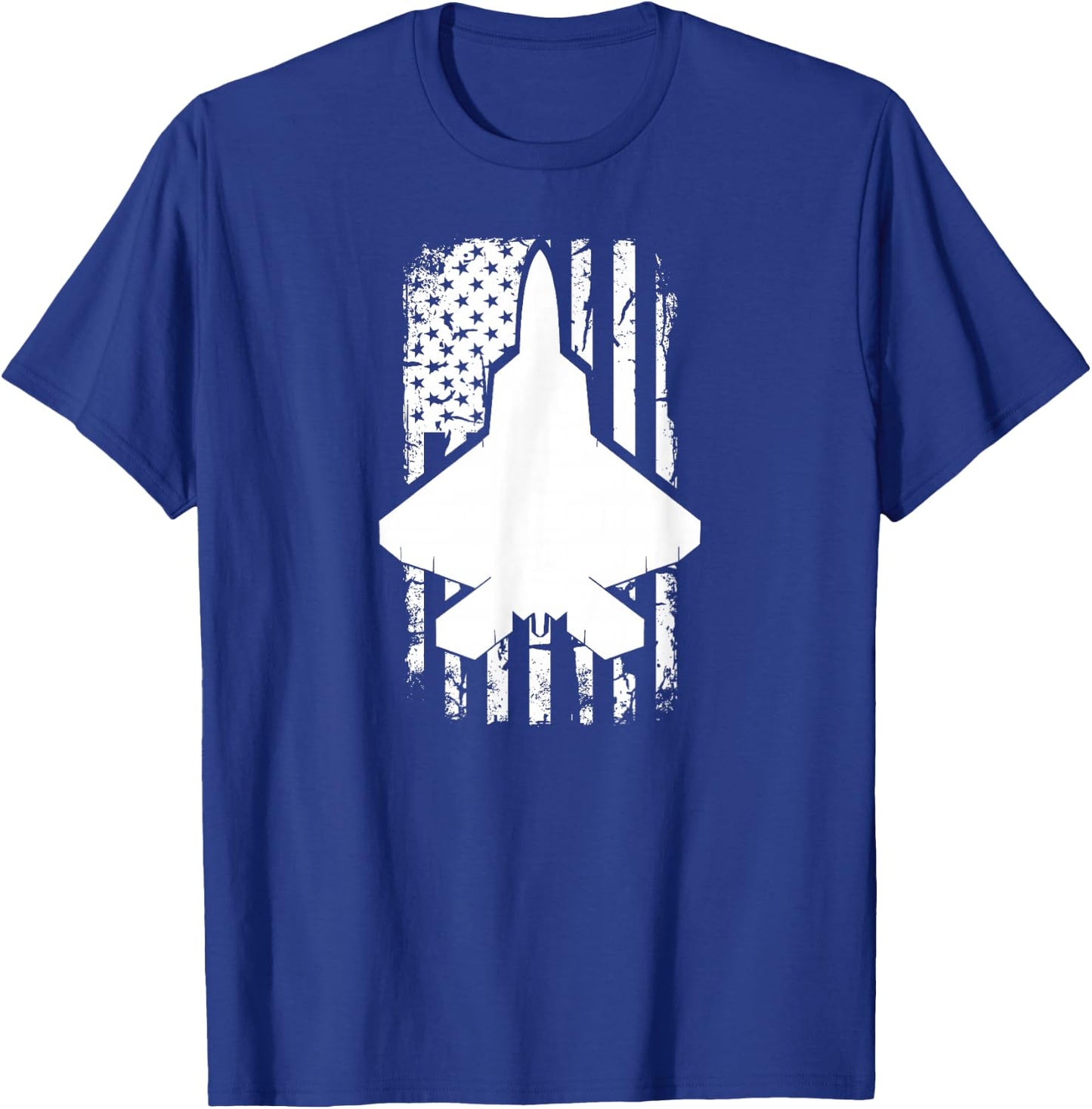 F22 raptor US Flag Fighter Airplane Jet Plane Aircraft T-Shirt - T-Shirt | Royal