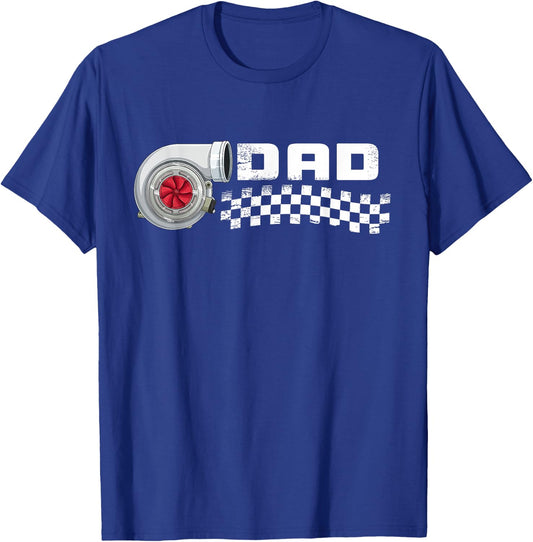 Birthday Party Matching Family pit crew race car Dad T-Shirt - T-Shirt | Royal