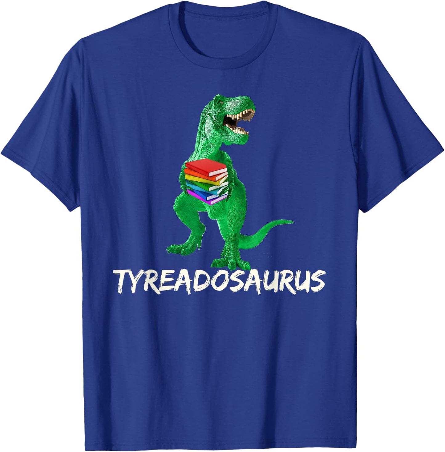 Reading Teacher Read Books Dinosaur Tyreadasaurus Women Girls Kids T-Shirt - T-Shirt | Royal