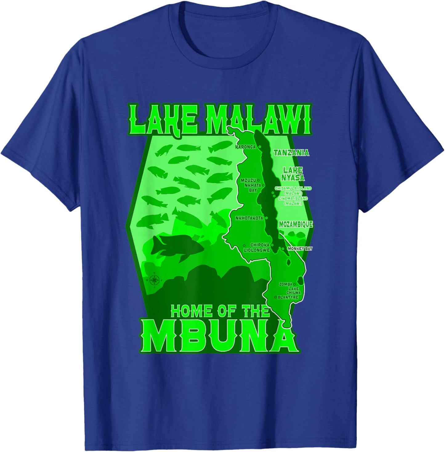 Lake Malawi Africa Cichlids Aquarium Fish Mbuna Peacock T-Shirt - T-Shirt | Royal