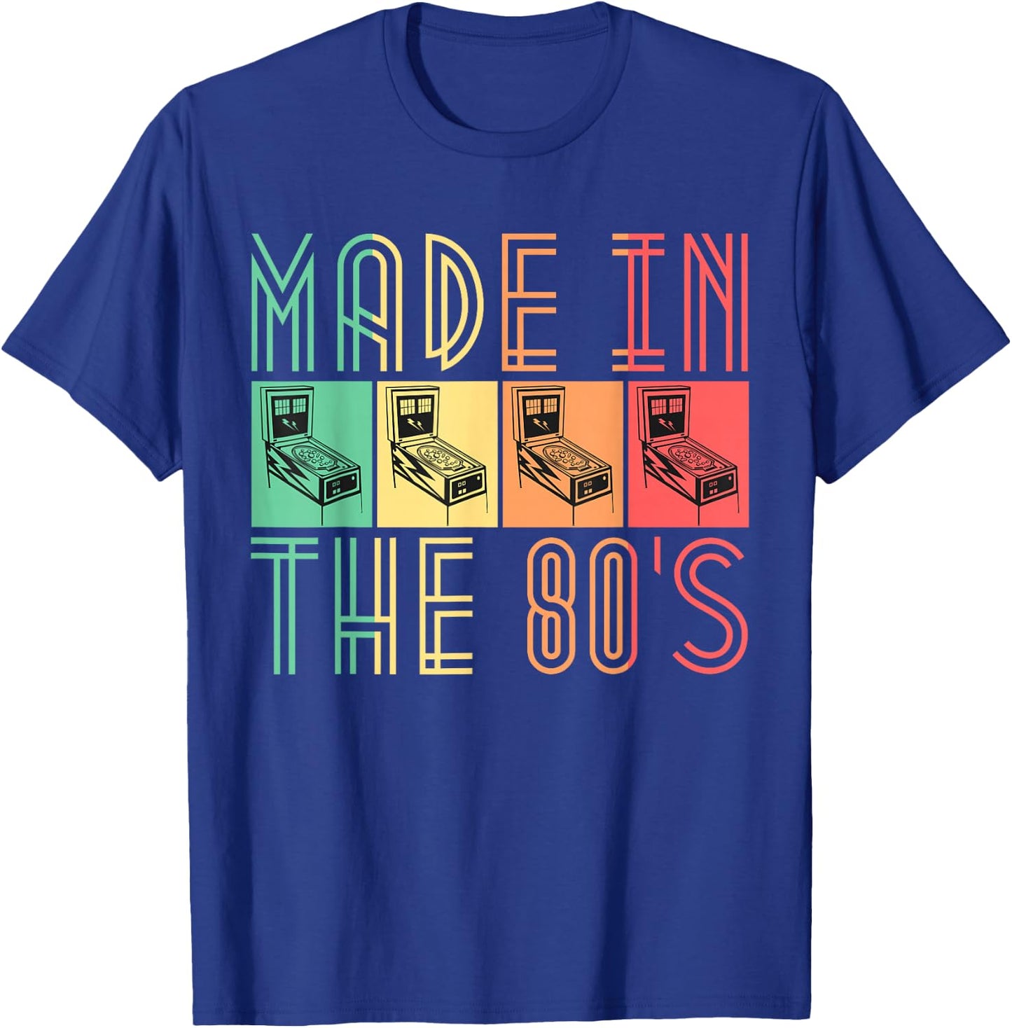 Made In The 80s Pinball Shirt Retro Arcade Gifts T-Shirt - T-Shirt | Royal