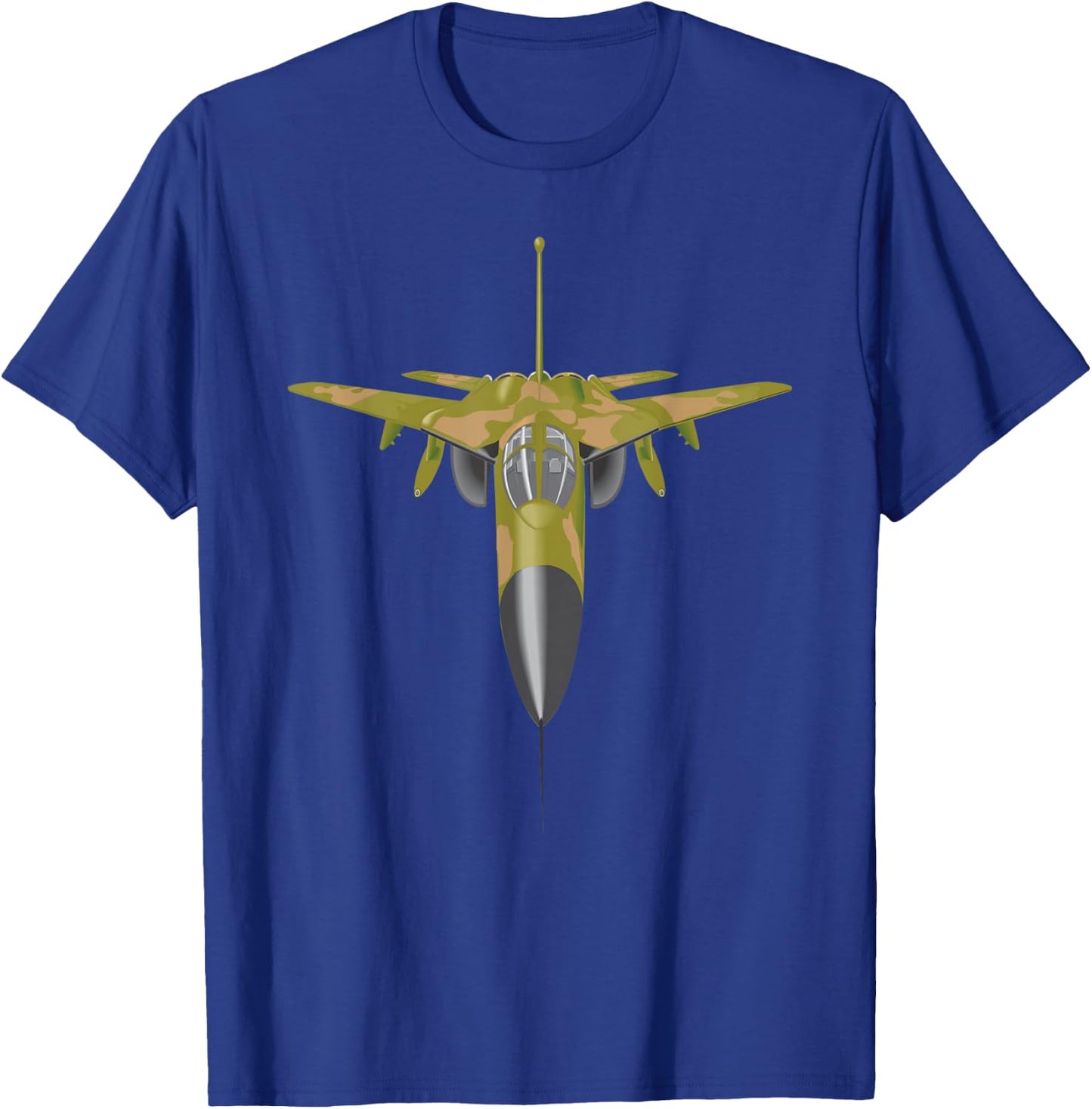 F-111 Aardvark Fighter Jet Top View Military Aircraft T-Shirt - T-Shirt | Royal