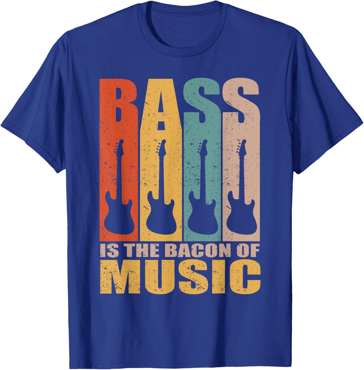 Retro Bass Is The Bacon Of Music Vintage Bass Guitar T-Shirt - T-Shirt | Royal