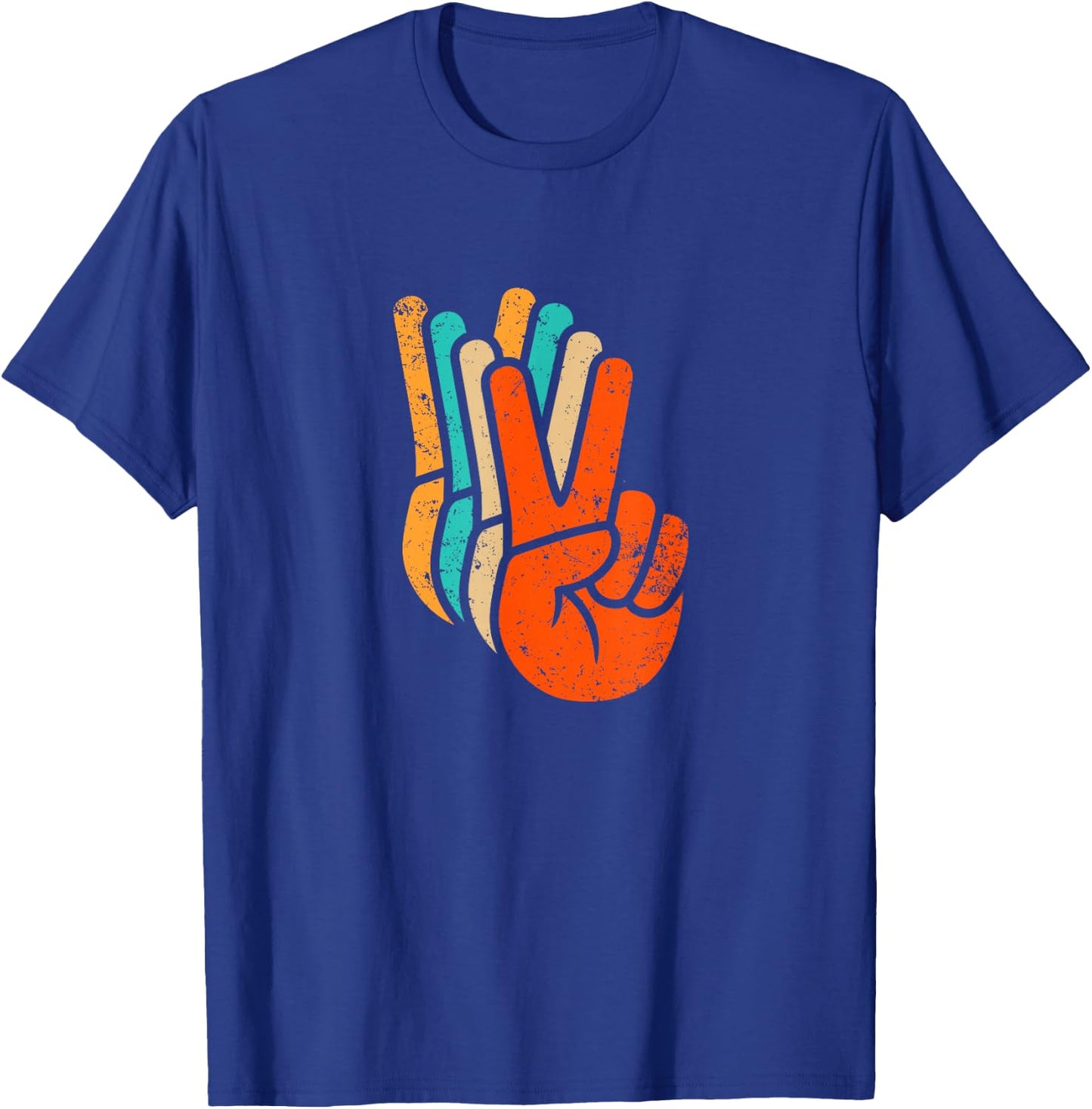 Vintage Victory Sign Victory Sign Peace Symbol T-Shirt - T-Shirt | Royal