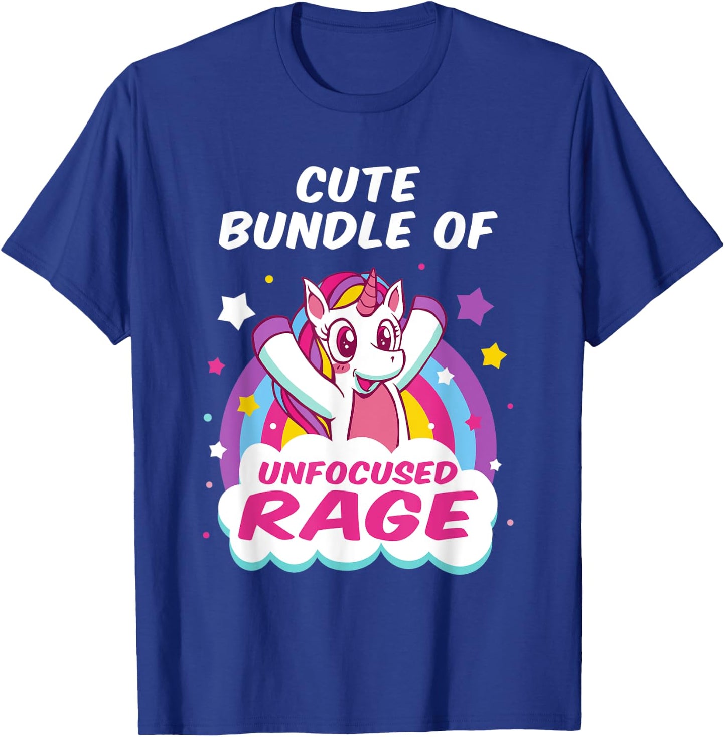 Cute Bundle Of Unfocused Rage Pastel Goth Rainbow Unicorn T-Shirt - T-Shirt | Royal
