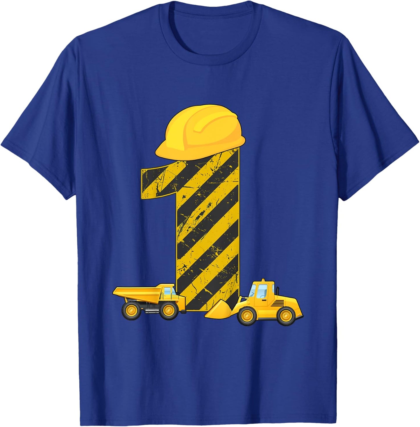 1st Birthday Digger 1 Year Builder Excavator Gift T-Shirt - T-Shirt | Royal