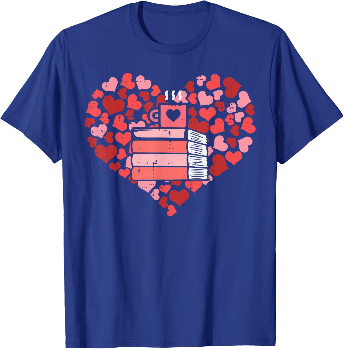 Book Heart Cute Read Book Reading Librarian Across America T-Shirt - T-Shirt | Royal