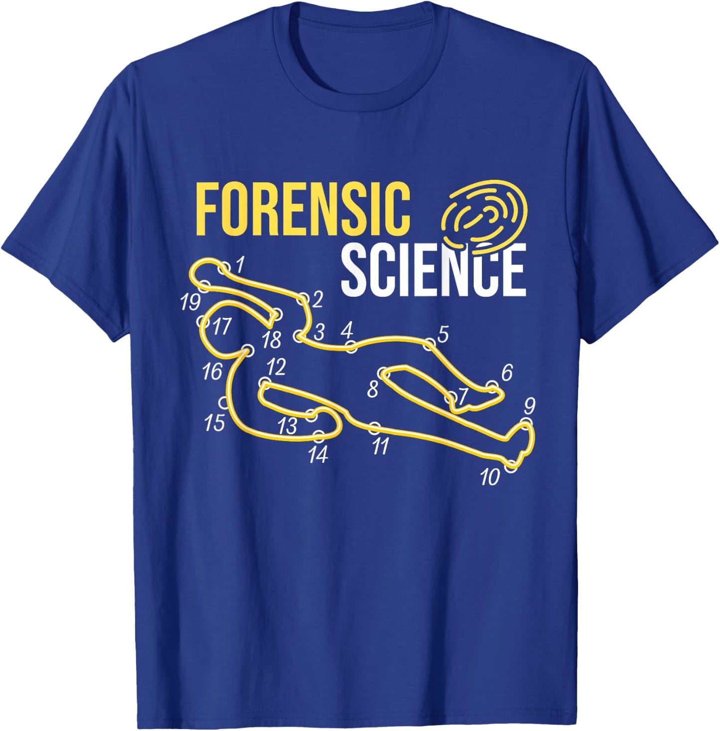 Connect Numbers, Crime Scene Forensic Science T-Shirt - T-Shirt | Royal