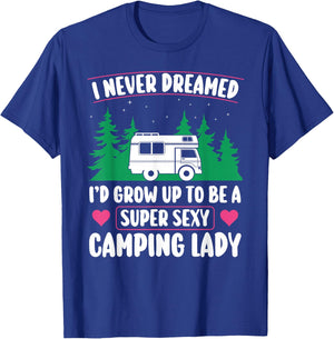 Super Sexy Camping Lady Motorhome Campervan Girl T-Shirt - T-Shirt | Royal