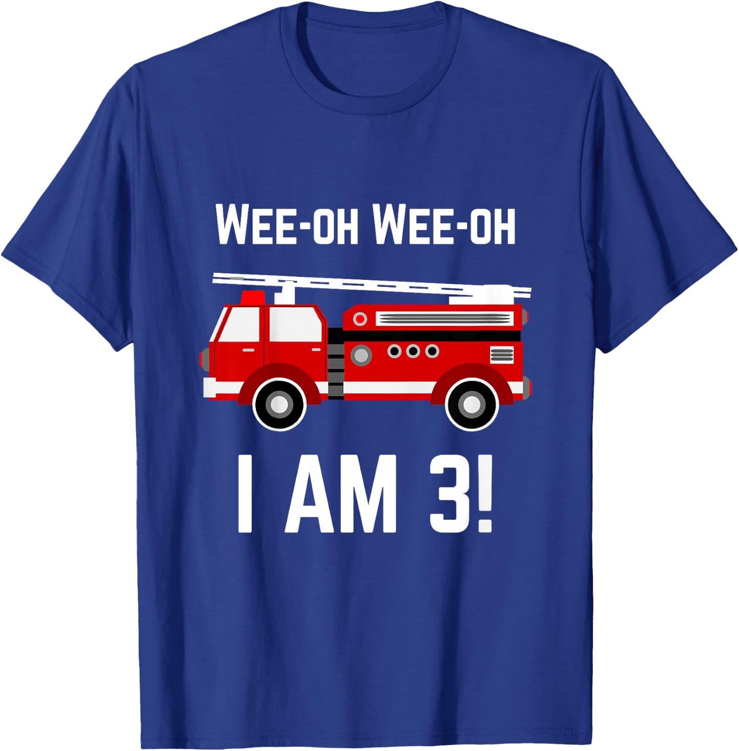 Kids Kids Firetruck 3 Year Old Birthday 3rd Birthday Gift T-Shirt - T-Shirt | Royal
