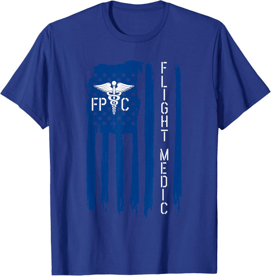 Flight Medic American Flag Flight Paramedic Emergency Nurse T-Shirt - T-Shirt | Royal