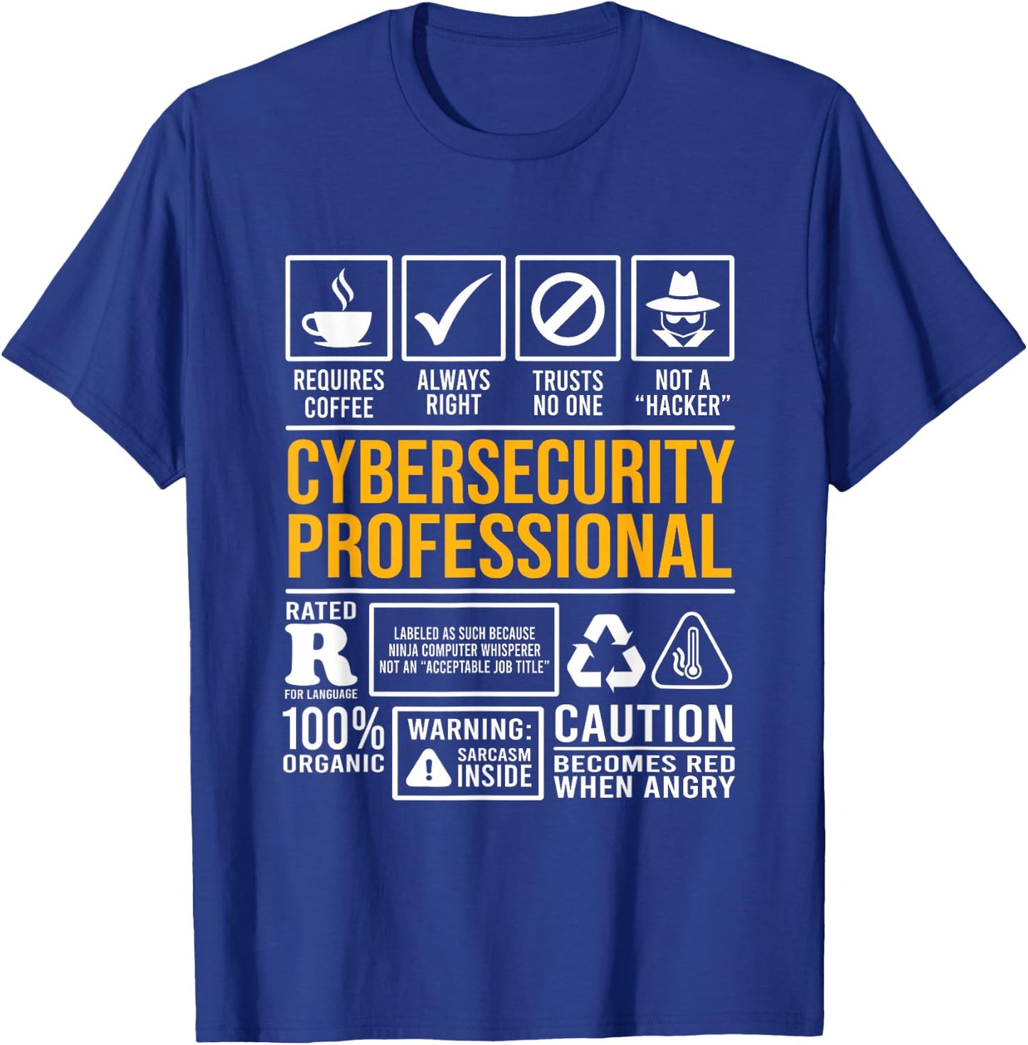 Cybersecurity Professional Qualities Programmer Hacking T-Shirt - T-Shirt | Royal