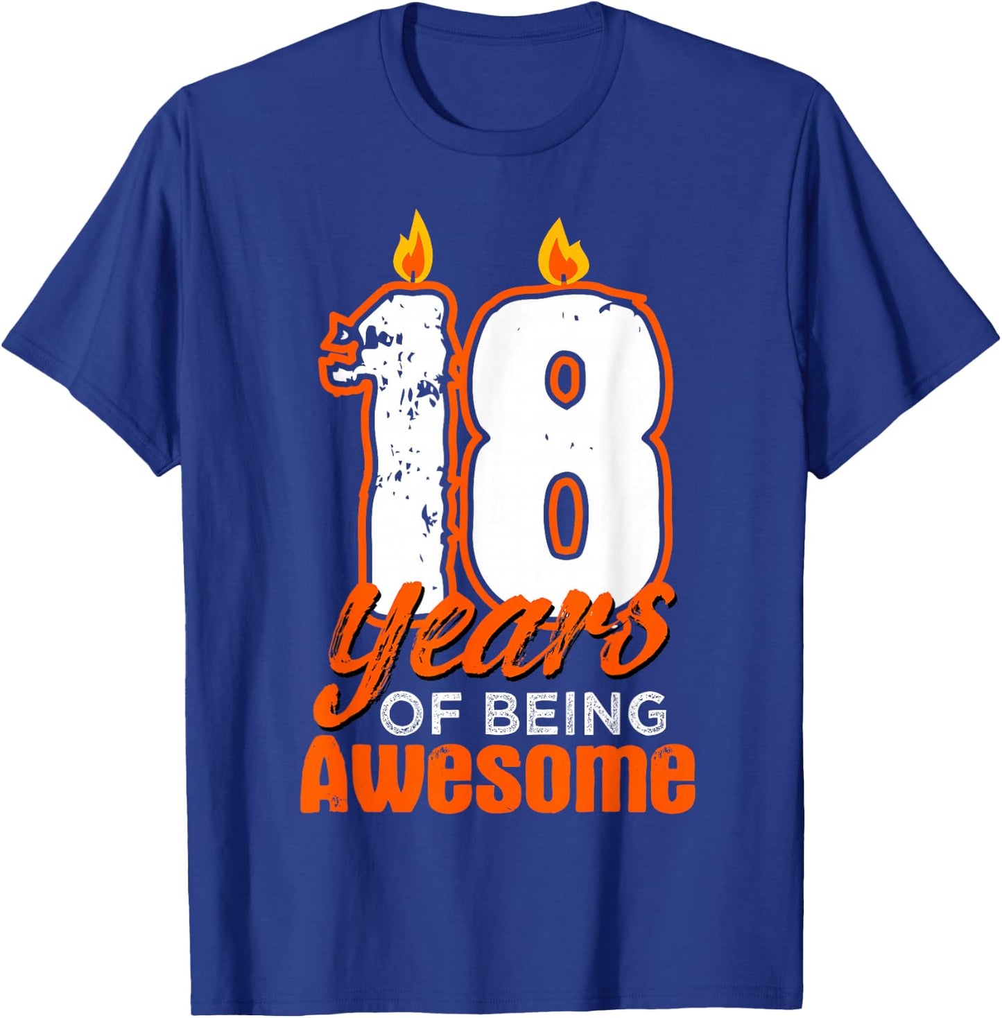 Candle 18 Birthday Party Wishes Cake Decoration Candlelight T-Shirt - T-Shirt | Royal
