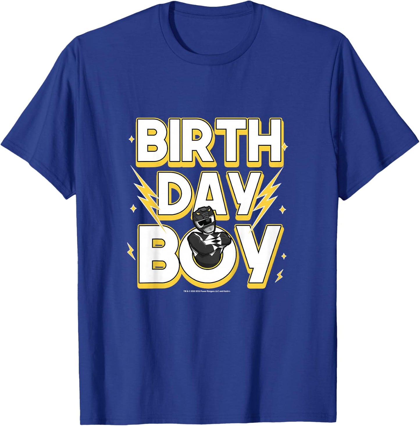 Kids Power Rangers Birthday Boy Black Ranger Logo Youth T-Shirt - T-Shirt | Royal