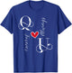 U & Q Couples Initials, Wedding, Anniversary, Mr & Mrs T-Shirt - T-Shirt | Royal