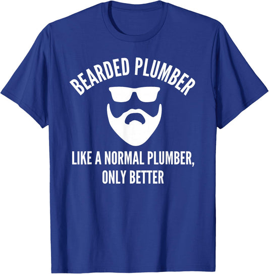 Bearded Plumber Funny Definition T-Shirt - T-Shirt | Royal