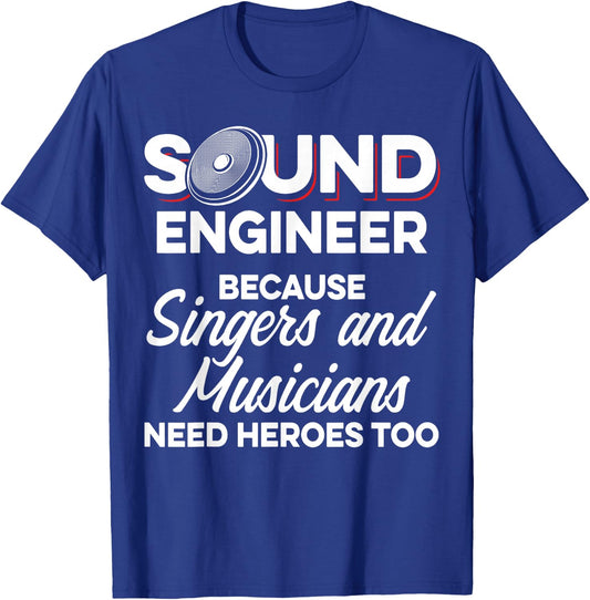 Studio Audio Engineer Musician Sound Guy Tech T-Shirt - T-Shirt | Royal