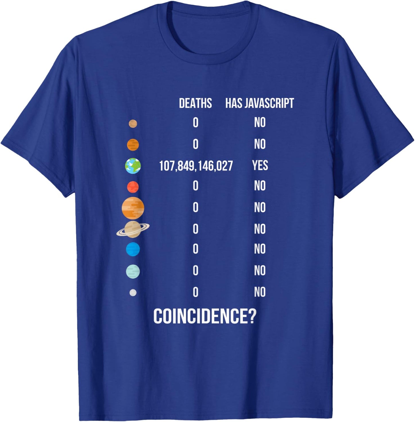 Funny Programmer Clothing Black Casual Modern Unique Original Small T-Shirt - T-Shirt | Royal