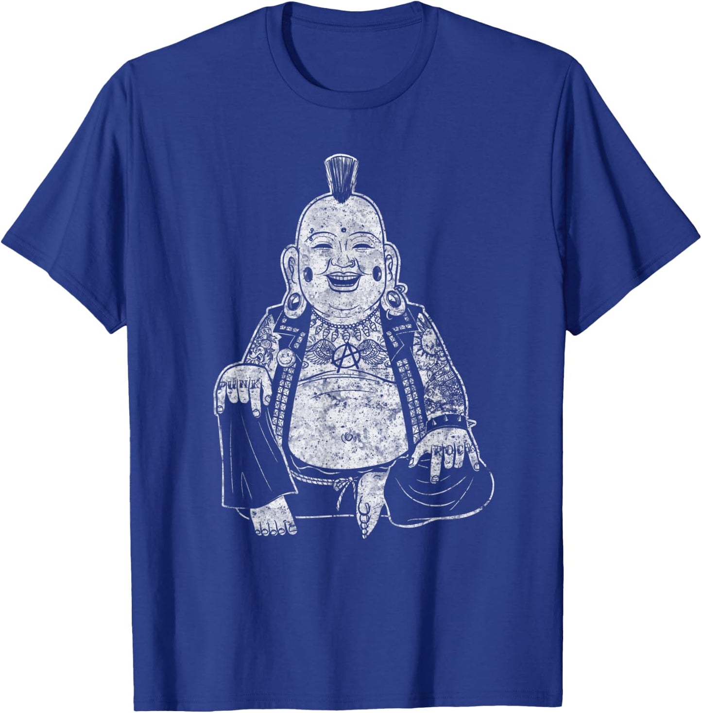 Funny sarcastic and Cool Punk Buddha Tattoos T-Shirt - T-Shirt | Royal