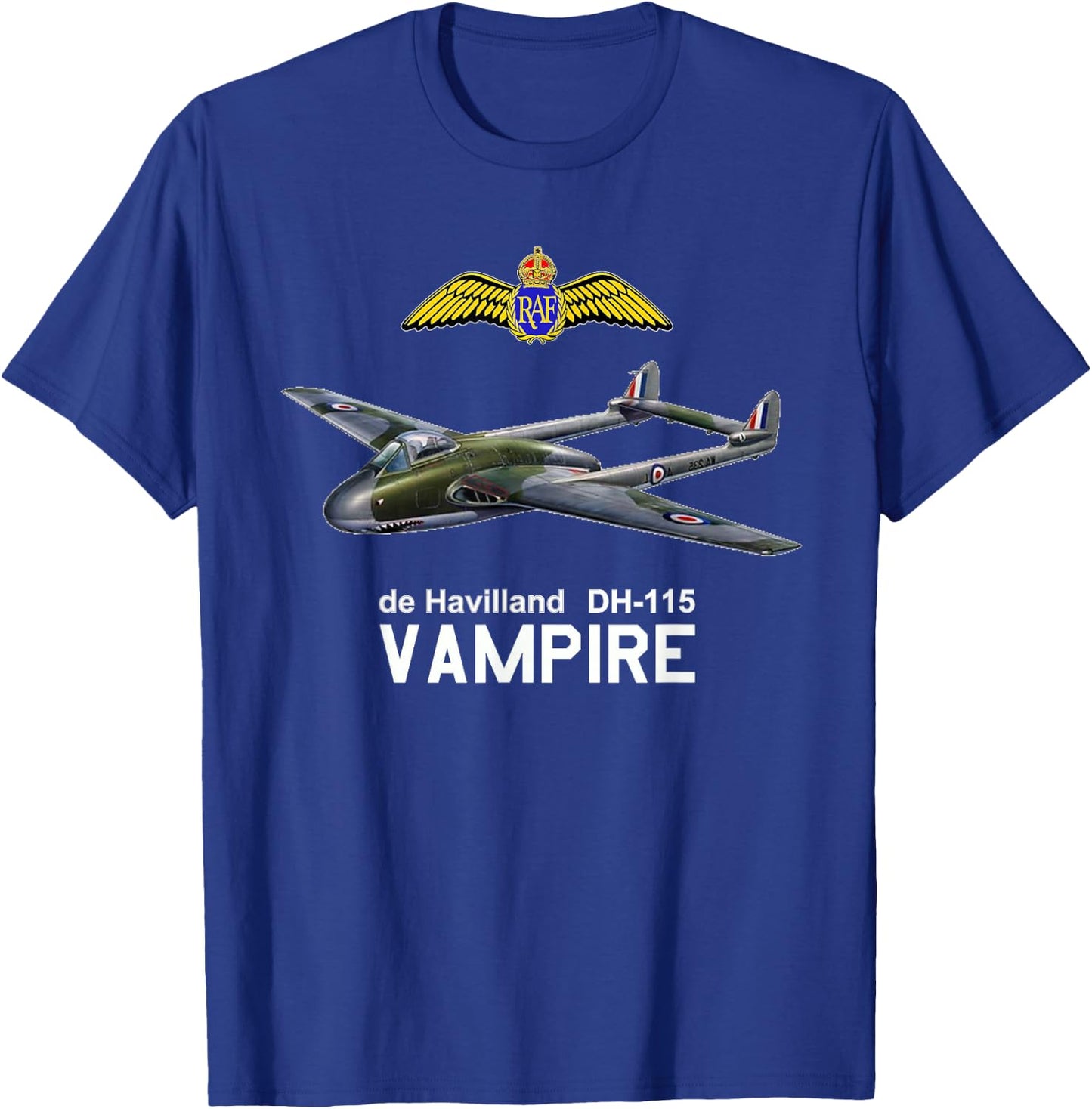 De Havilland Vampire British Military Aircraft Gift T-Shirt - T-Shirt | Royal
