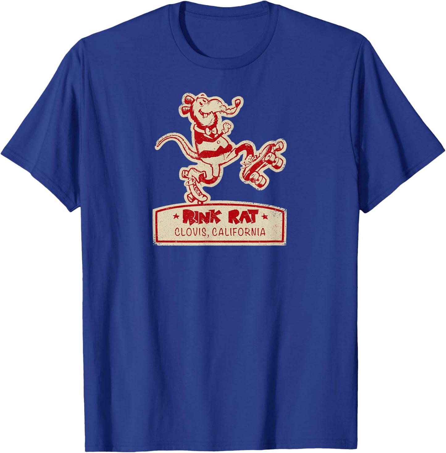 Vintage Rollerskating Rink Rat - Clovis T-Shirt - T-Shirt | Royal