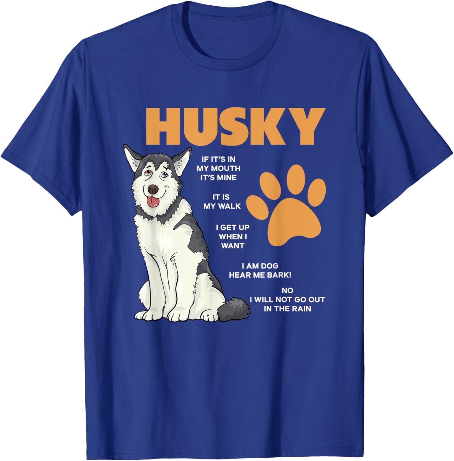 Siberian Husky Owner Rules Dog Lover Huskies Funny Husky Women Girls Kids T-Shirt - T-Shirt | Royal