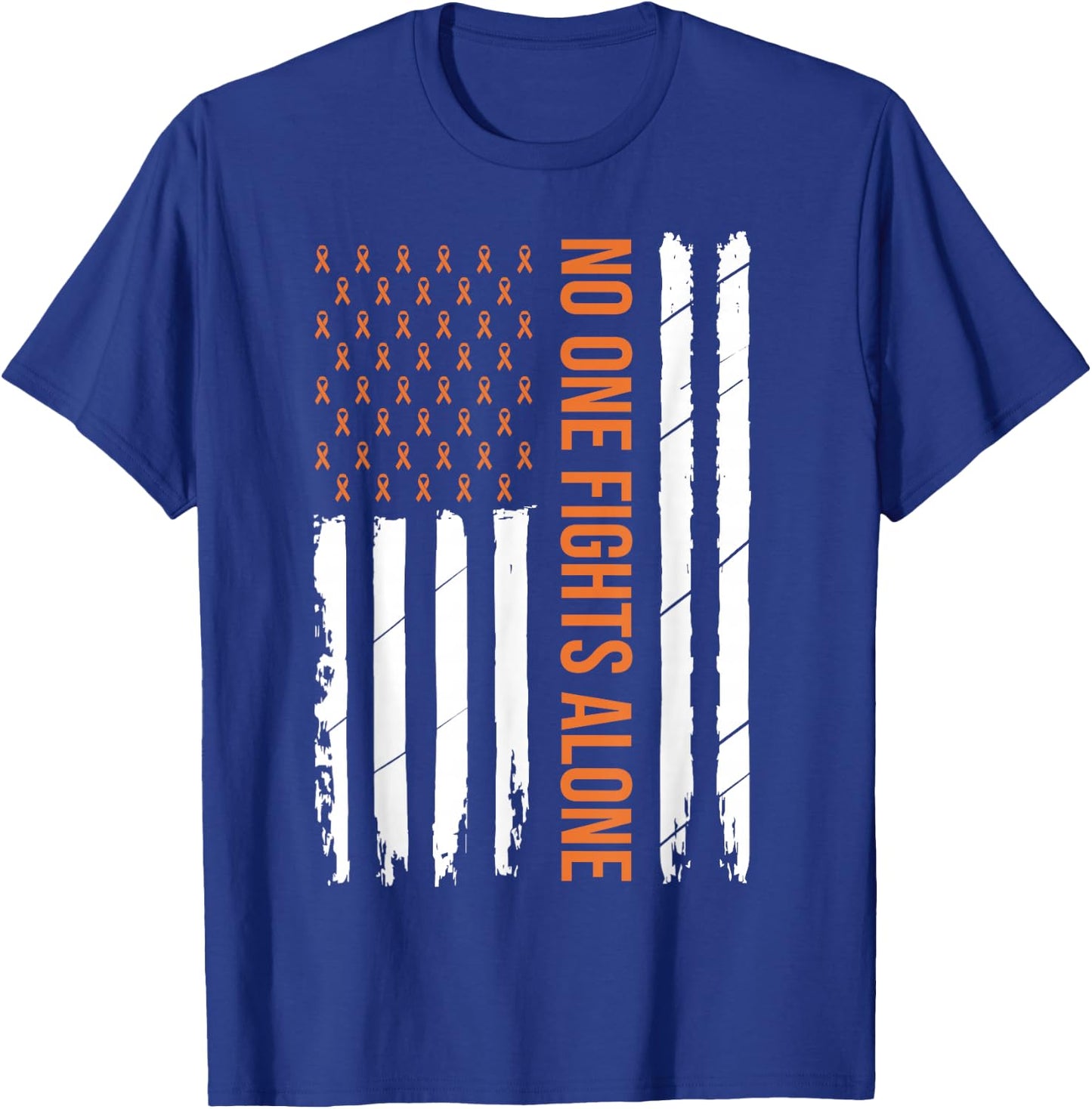 Kidney Cancer Awareness Orange Ribbon T-Shirt - T-Shirt | Royal