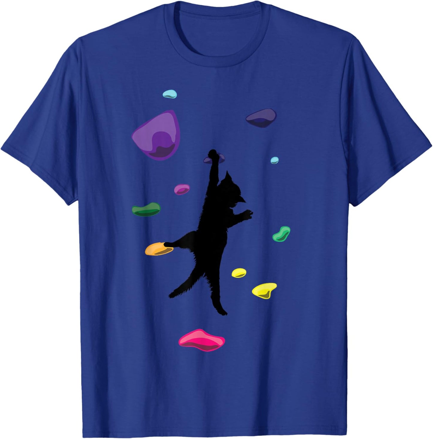 Funny Cat Climber Rock Climbing Gift Women And Kids T-Shirt - T-Shirt | Royal