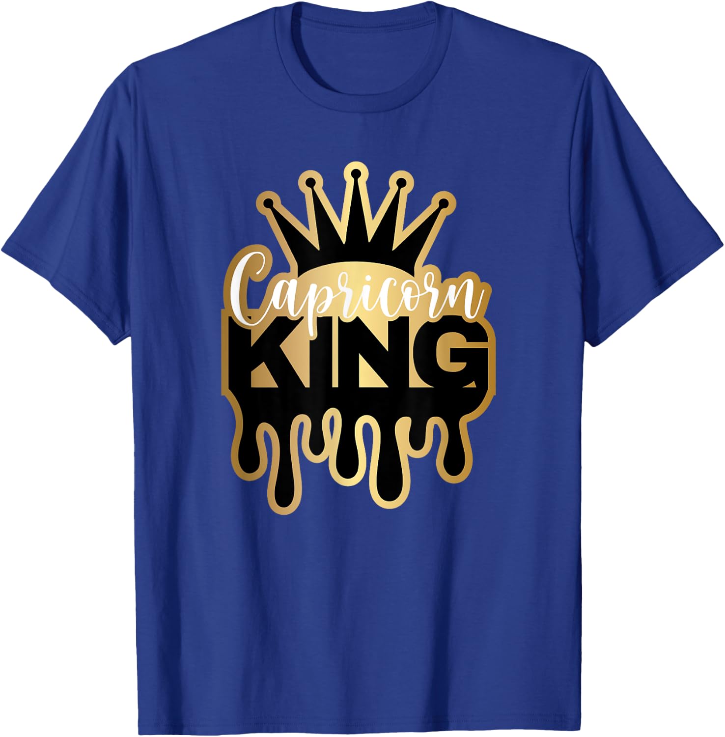 Dripping Capricorn King Zodiac T-Shirt - T-Shirt | Royal