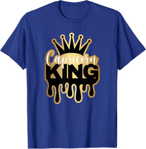 Dripping Capricorn King Zodiac T-Shirt - T-Shirt | Royal